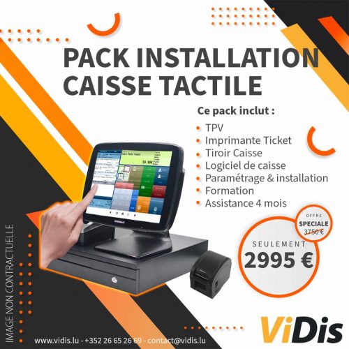 caisse enregistreuse tactile vidis pack offre luxembourg